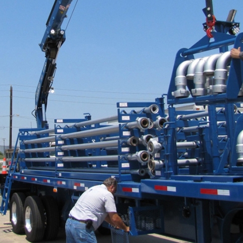 Blue custom truck for energy and oilfield industry
