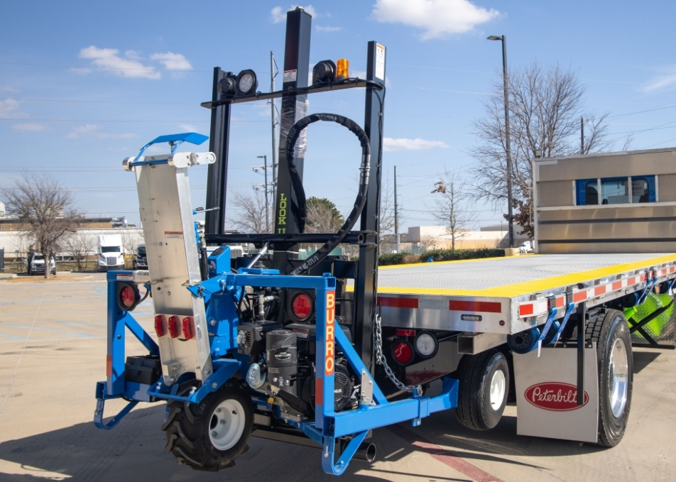 Custom tool rack installed on flatbed truck