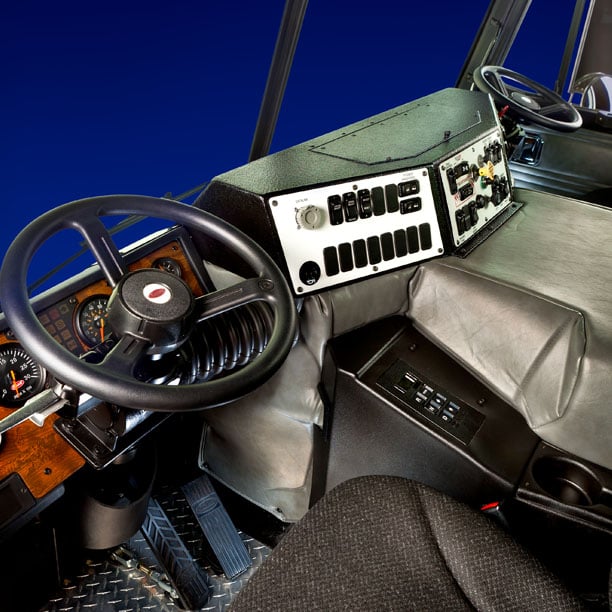 Truck with dual steering wheels