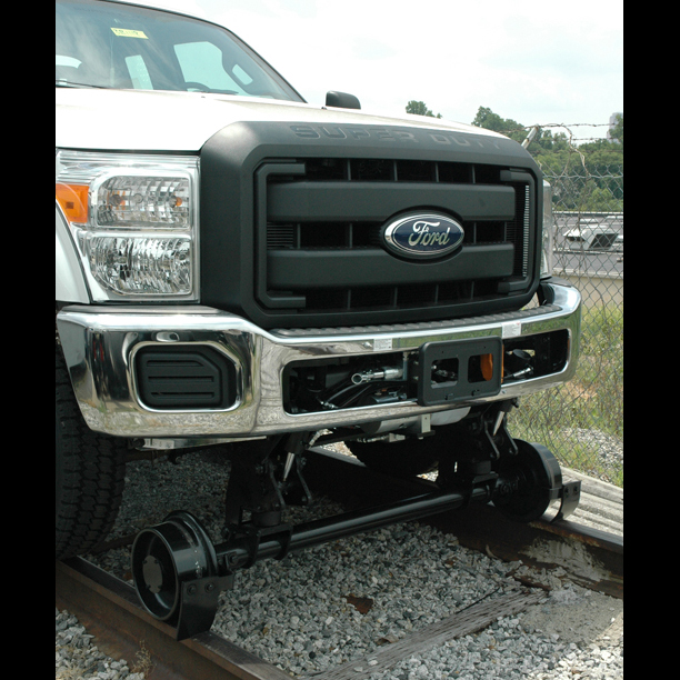 Ford truck with hi-rail gear