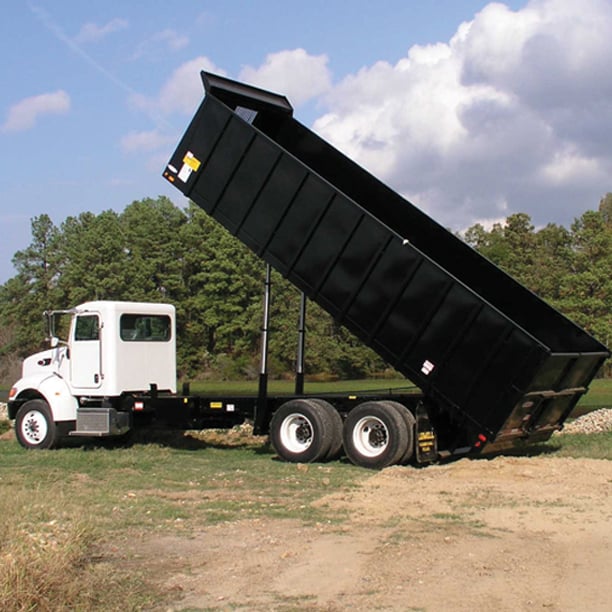 Peterbilt 365 refuse truck with high-side bed