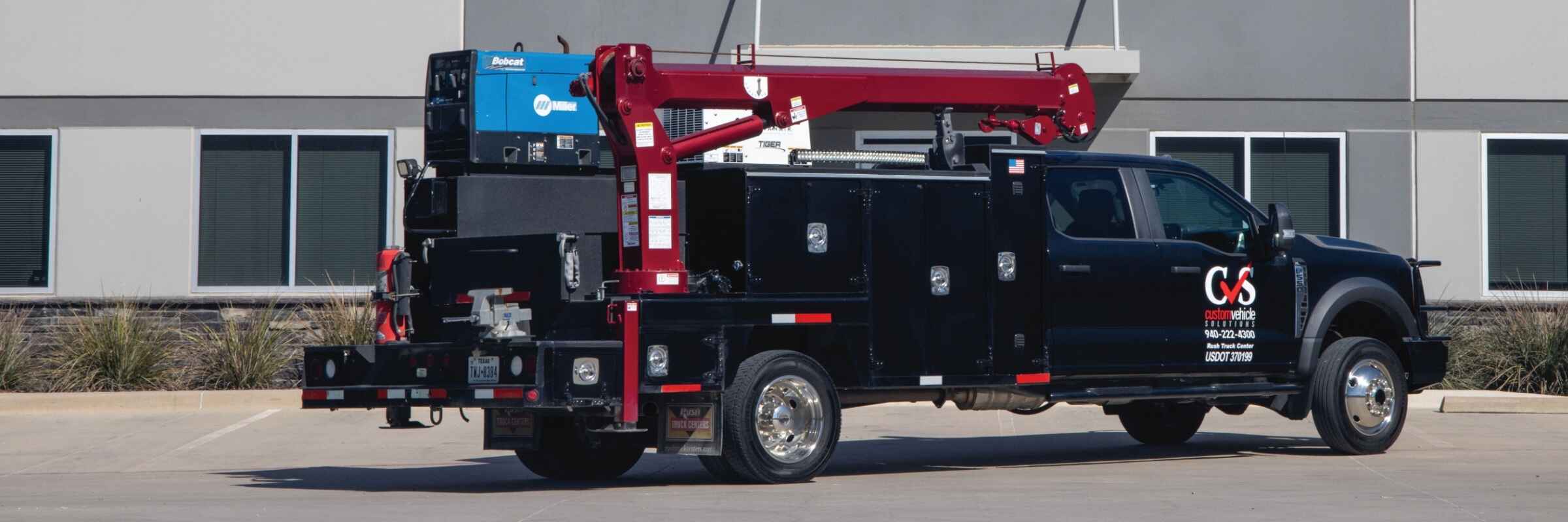 Custom Vehicle Solutions mobile service mechanics truck with crane